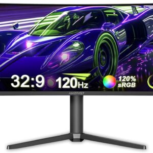 Amzfast 49 Inch Curved Monitor 120Hz, DQHD (5120×1440), 32:9 Ultrawide PC Screen, Eyes-Care, 1Ms MPRT, 1500R, Adaptive Sync, sRGB 120%, HDMI 2.0 x 2/DP 1.4 x 2, VESA 75×75, Pip/PBP, AZMG49C7U