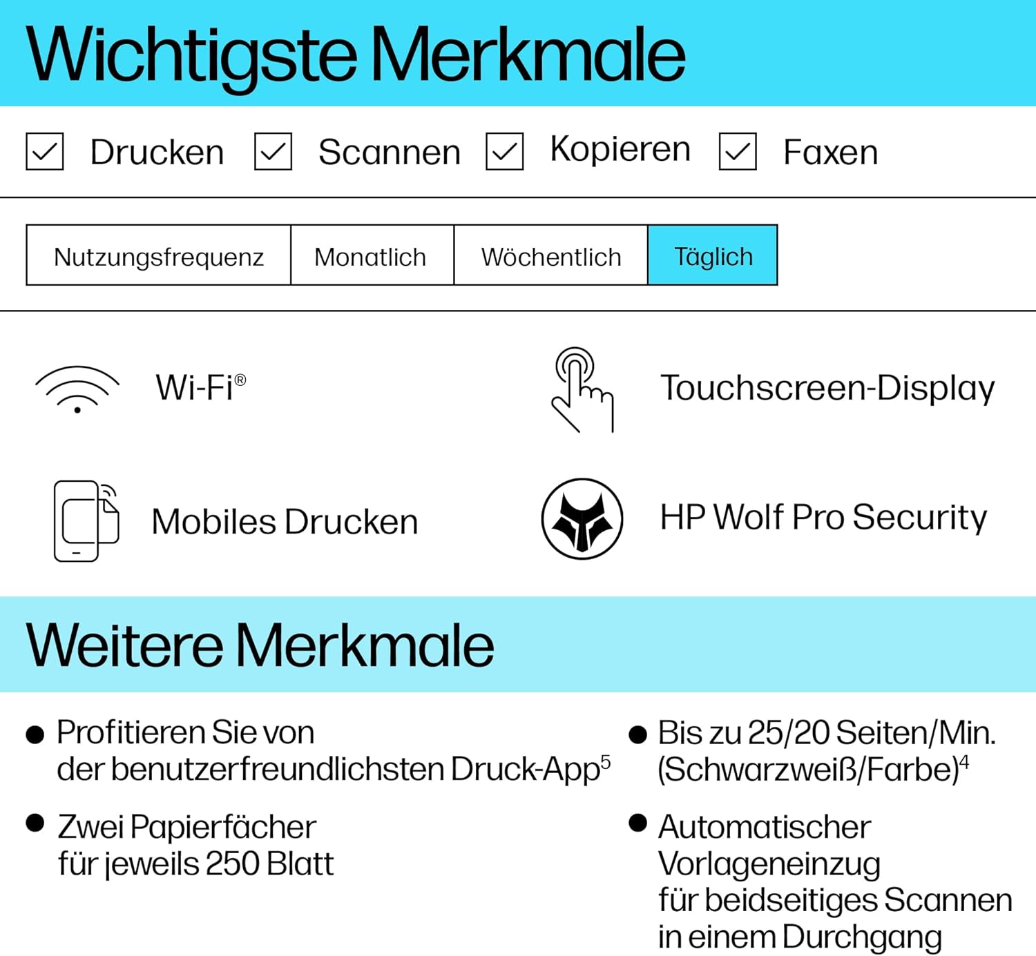 HP OfficeJet Pro 9132e Multifunction Printer, 3 Months Free Printing with HP Instant Ink Included, HP+, Printer, Scanner, Copier, Fax, Wi-Fi, LAN, Duplex, Airprint, Grey/White – Bild 2