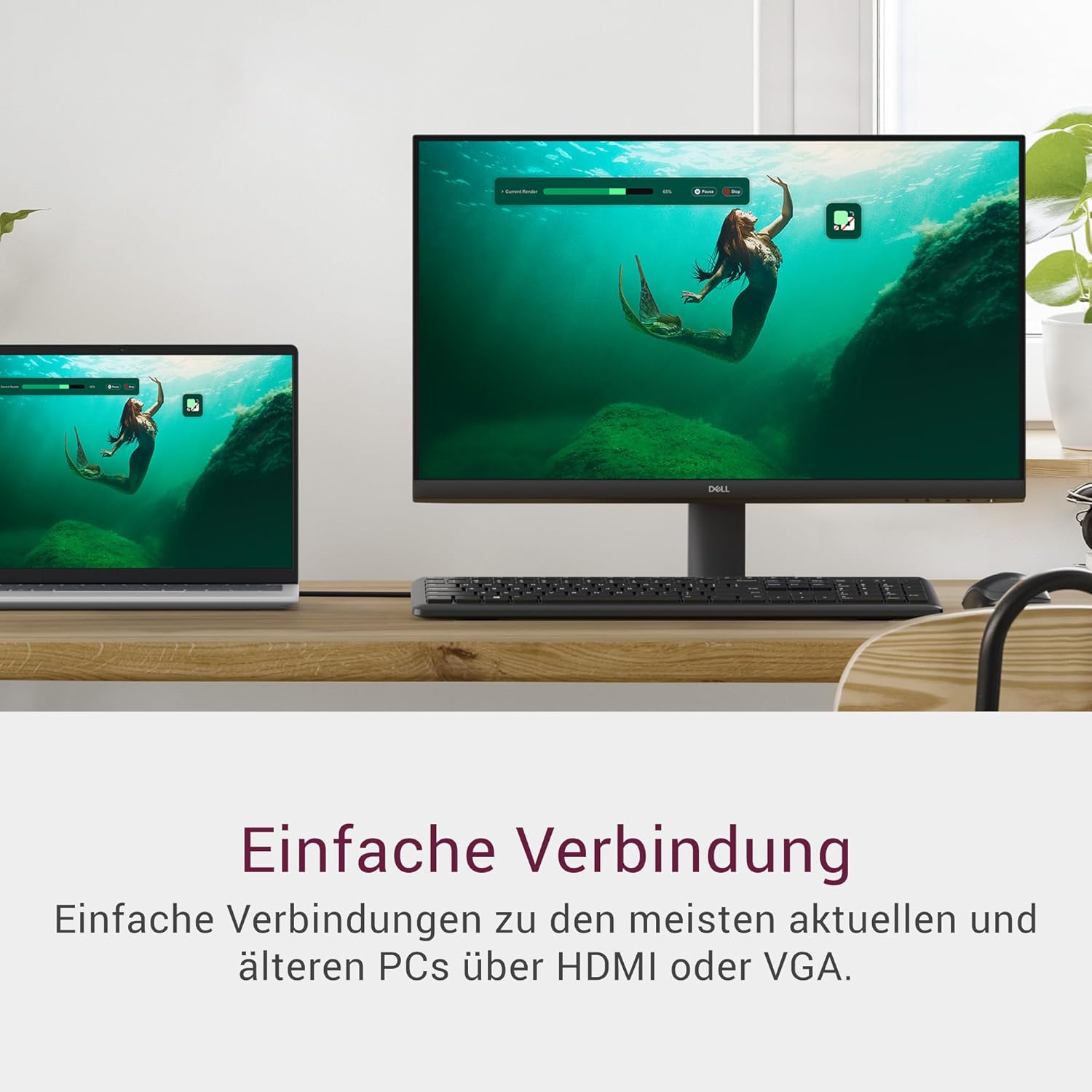 Dell 24 Monitor - SE2425HM, Full HD (1920 x 1080), 100Hz, IPS, 5ms, VESA (100 x 100 mm), HDMI, VGA, Black – Bild 3