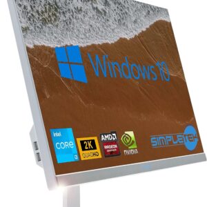 SIMPLETEK – All in One i3 10° Gen AiO 27 Inch 2K Windows 10 Pro 64GB SSD 4TB with GPU GTX1660 6GB WiFi6 + BT 5.2 + Webcam Ideal for Editing / Gaming