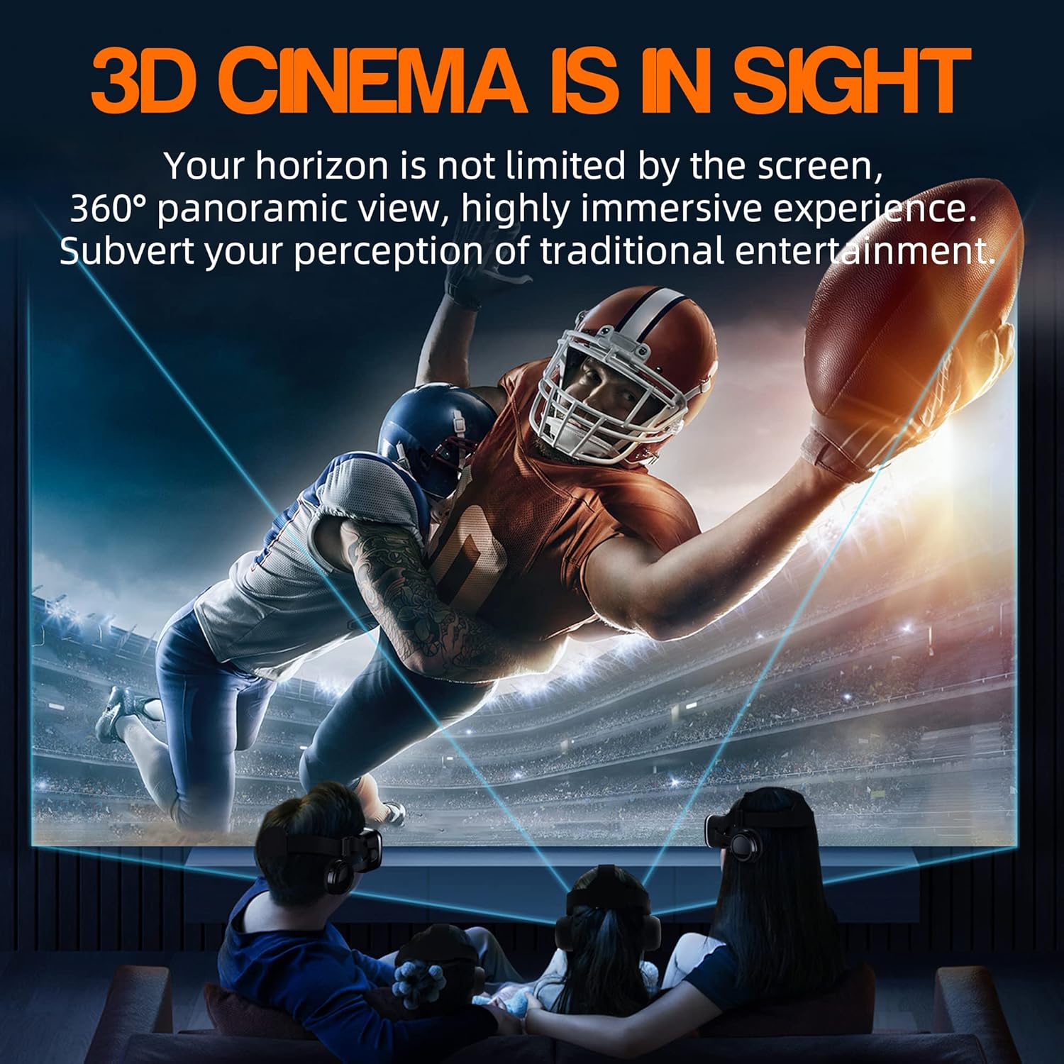 3D VR Glasses with HiFi Headphones, Immersive Virtual Reality for Games and Movies, Ergonomic Design, Supports 4.7-6.6 Inch Smartphones, Christmas Gift for Children – Bild 3