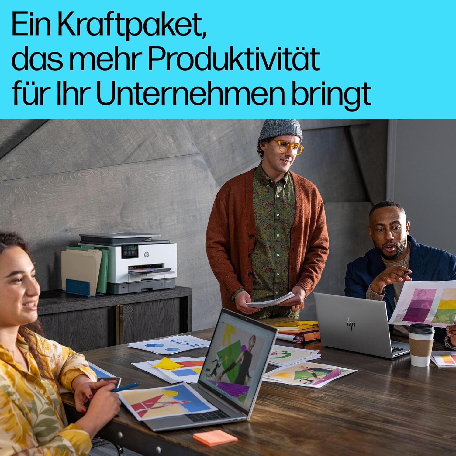 HP OfficeJet Pro 9132e Multifunction Printer, 3 Months Free Printing with HP Instant Ink Included, HP+, Printer, Scanner, Copier, Fax, Wi-Fi, LAN, Duplex, Airprint, Grey/White – Bild 8