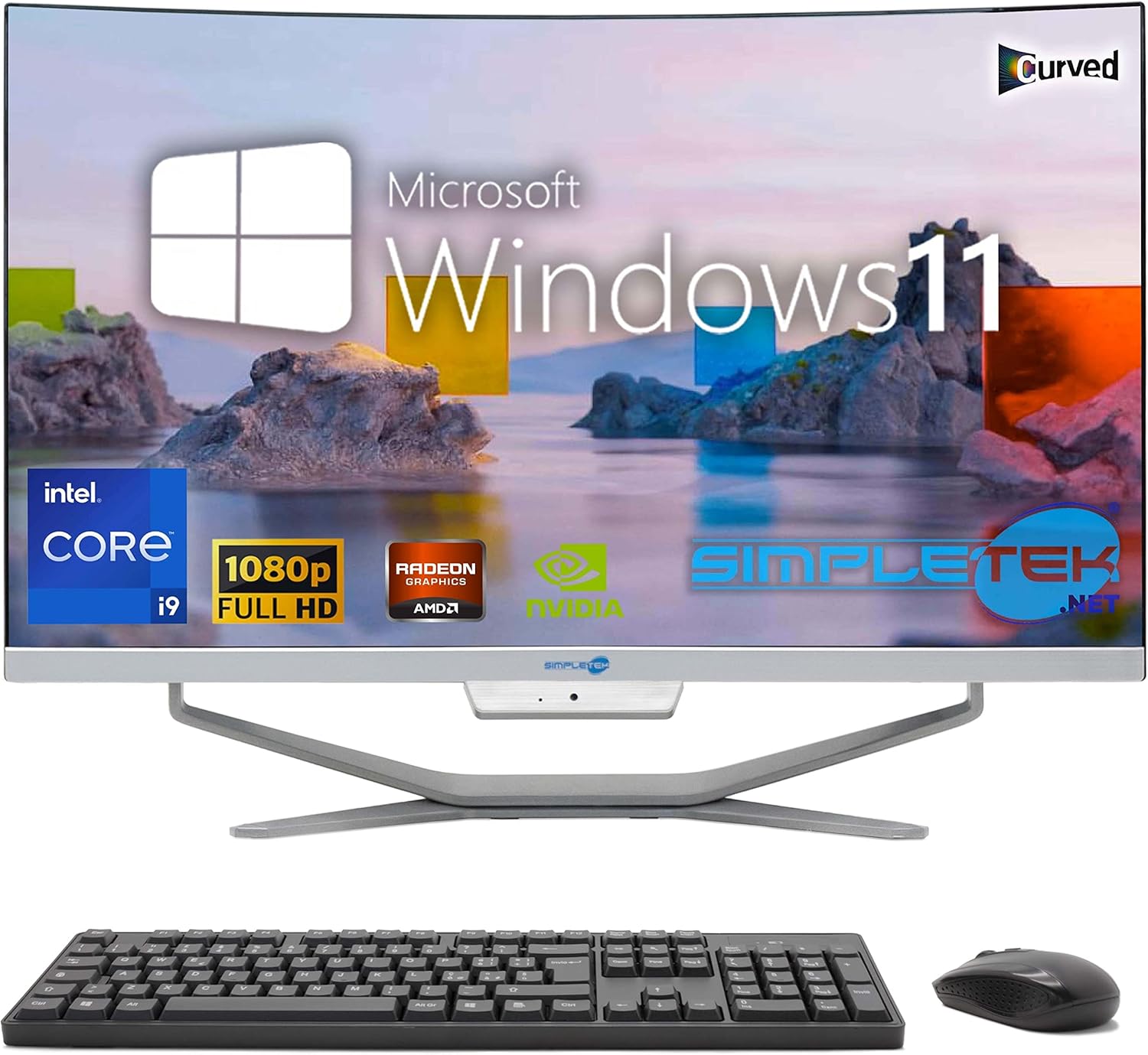 SIMPLETEK - All in One i9 10° Gen AiO 24 Inch Windows 11 Pro 64GB SSD 4TB with GPU GTX1660 6GB WiFi6 + BT 5.2 + Webcam Ideal for Editing / Gaming – Bild 2