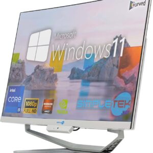SIMPLETEK – All in One i9 10° Gen AiO 24 Inch Windows 11 Pro 64GB SSD 4TB with GPU GTX1660 6GB WiFi6 + BT 5.2 + Webcam Ideal for Editing / Gaming