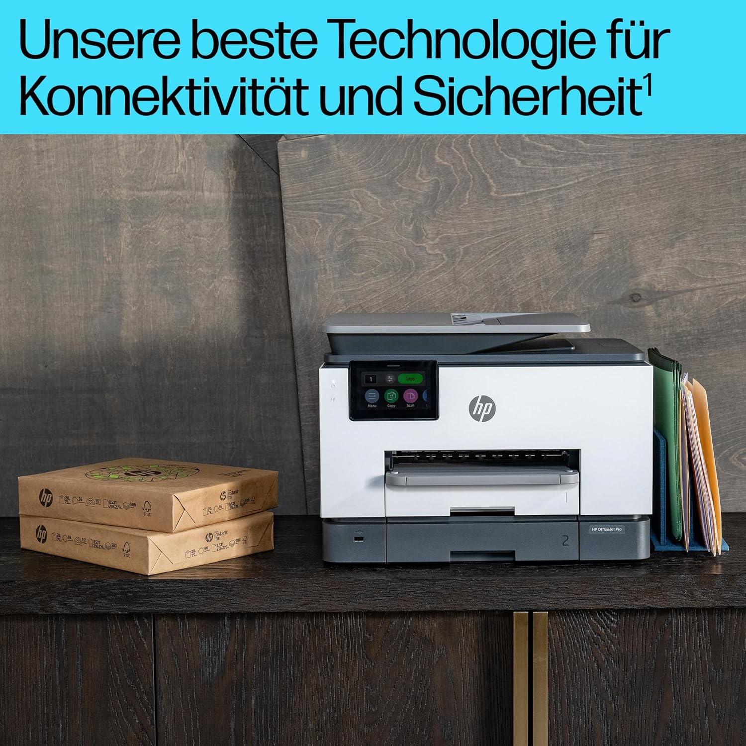 HP OfficeJet Pro 9132e Multifunction Printer, 3 Months Free Printing with HP Instant Ink Included, HP+, Printer, Scanner, Copier, Fax, Wi-Fi, LAN, Duplex, Airprint, Grey/White – Bild 9
