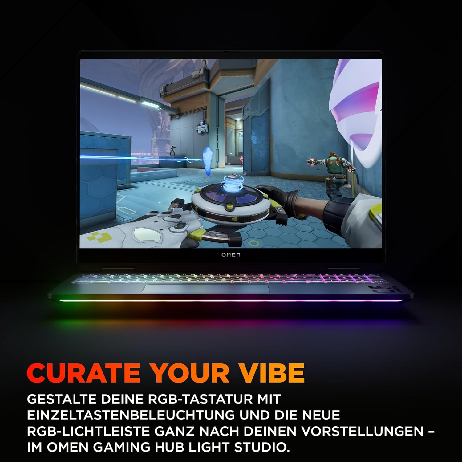 Gaming PC & Laptops - HP Omen MAX Gaming Laptop, 16 Inch WQXGA Display 240 Hz, AMD Ryzen AI 9 HX 375 (12C) 55 NPU Tops - up to 5.1 GHz, NVIDIA GeForce RTX 5080 16GB VRAM, 32GB RAM, 1TB SSD, Win 11, QWERTZ, RGB, Black – Bild 7