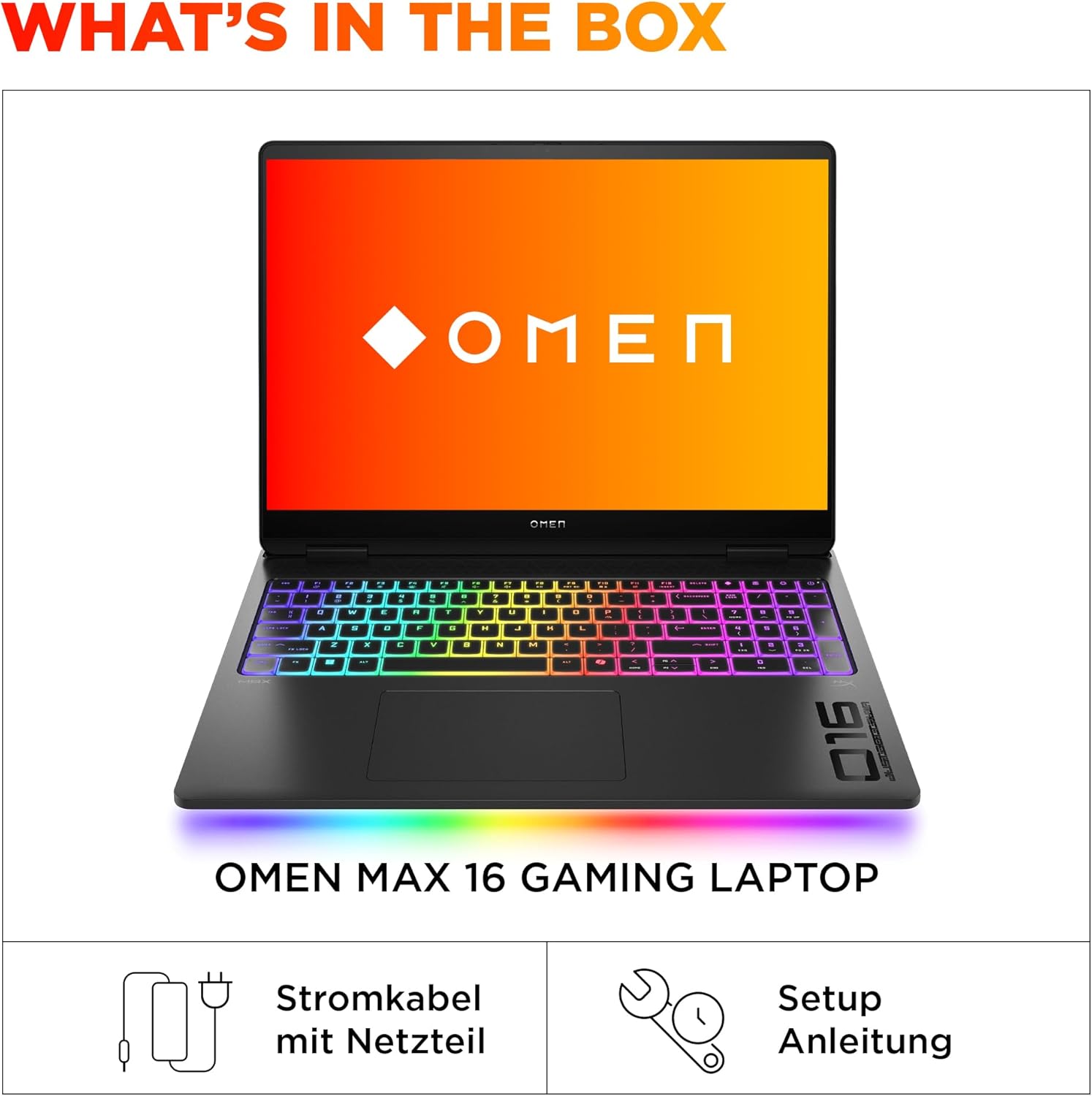 Gaming PC & Laptops - HP Omen MAX Gaming Laptop, 16 Inch WQXGA Display 240 Hz, AMD Ryzen AI 9 HX 375 (12C) 55 NPU Tops - up to 5.1 GHz, NVIDIA GeForce RTX 5080 16GB VRAM, 32GB RAM, 1TB SSD, Win 11, QWERTZ, RGB, Black – Bild 13