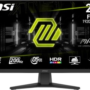 Gaming PC & Gaming Monitors – MSI MAG 272F Gaming Monitor 27 Inches, FHD 1920 x 1080, 200Hz, 0.5ms, HDR Ready, AMD FreeSync Premium, Eye Care, AI Vision, HDMI 2.0b, DP 1.2a, Tilt-Adjustable Mount, VESA Mount, Black