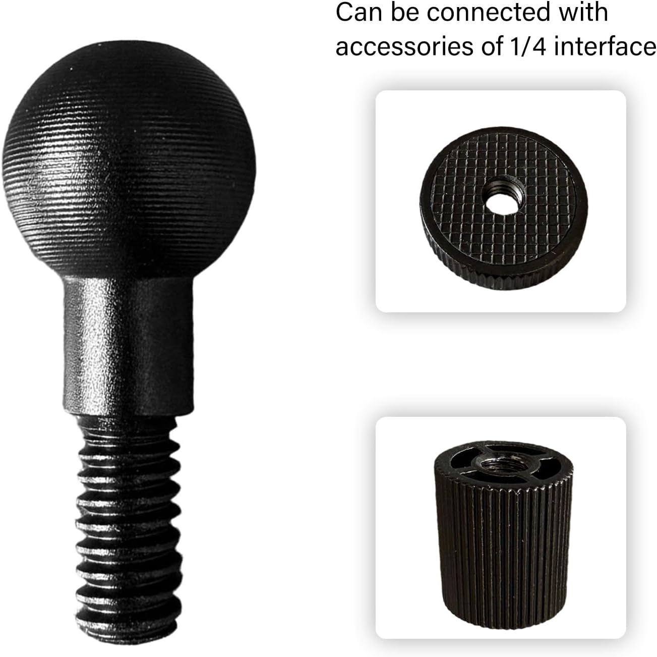 Streaming-Equipment - 2er Pack Aluminium Kugelkopf Auf-1/4-Zoll Gewindeadapter Für Kameramontagezubehör in Der Fotografie Live Streaming Und Navigation Action Kamera Adapter – Bild 3