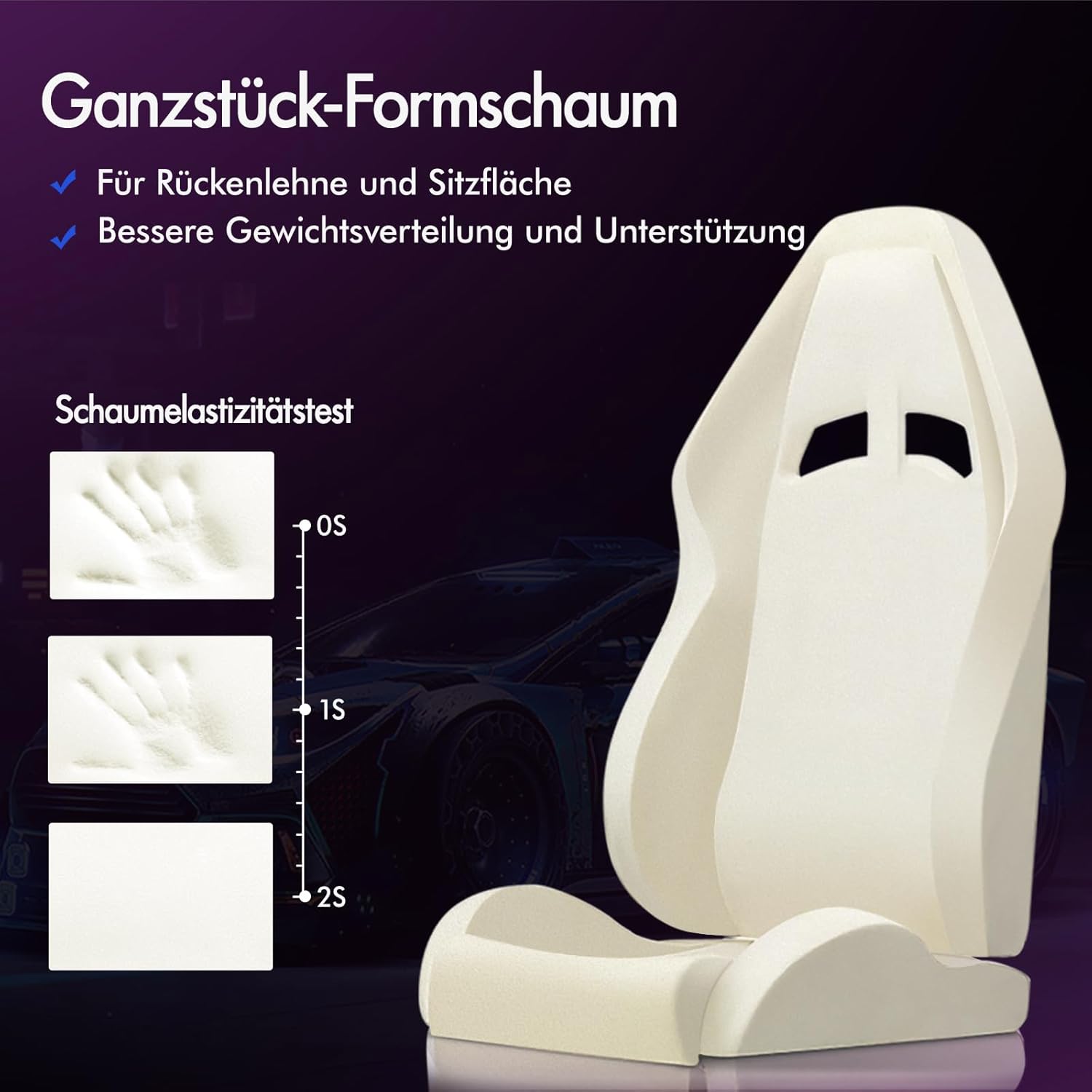 Gaming Chairs - ALFORDSON Gaming Massage Chair, Racing Chair with Headrest, Ergonomic Desk Chair, Recliner Chair, Folding Footrest, Breathable PU Leather, Height Adjustable, 180kg Load Capacity, White – Bild 8