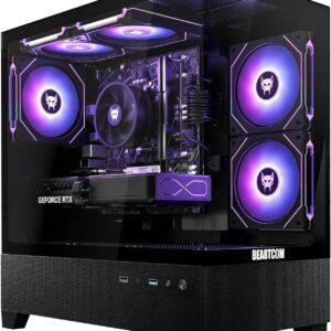 Gaming PC & Laptops – BEASTCOM Q5 Pro Gaming, Gaming PC, AMD Ryzen 7 5700X 8X 4.60GHz 16 Threads, RTX 5070 12GB, 32GB RAM, 1TB NVMe SSD, WiFi 5, Win 11