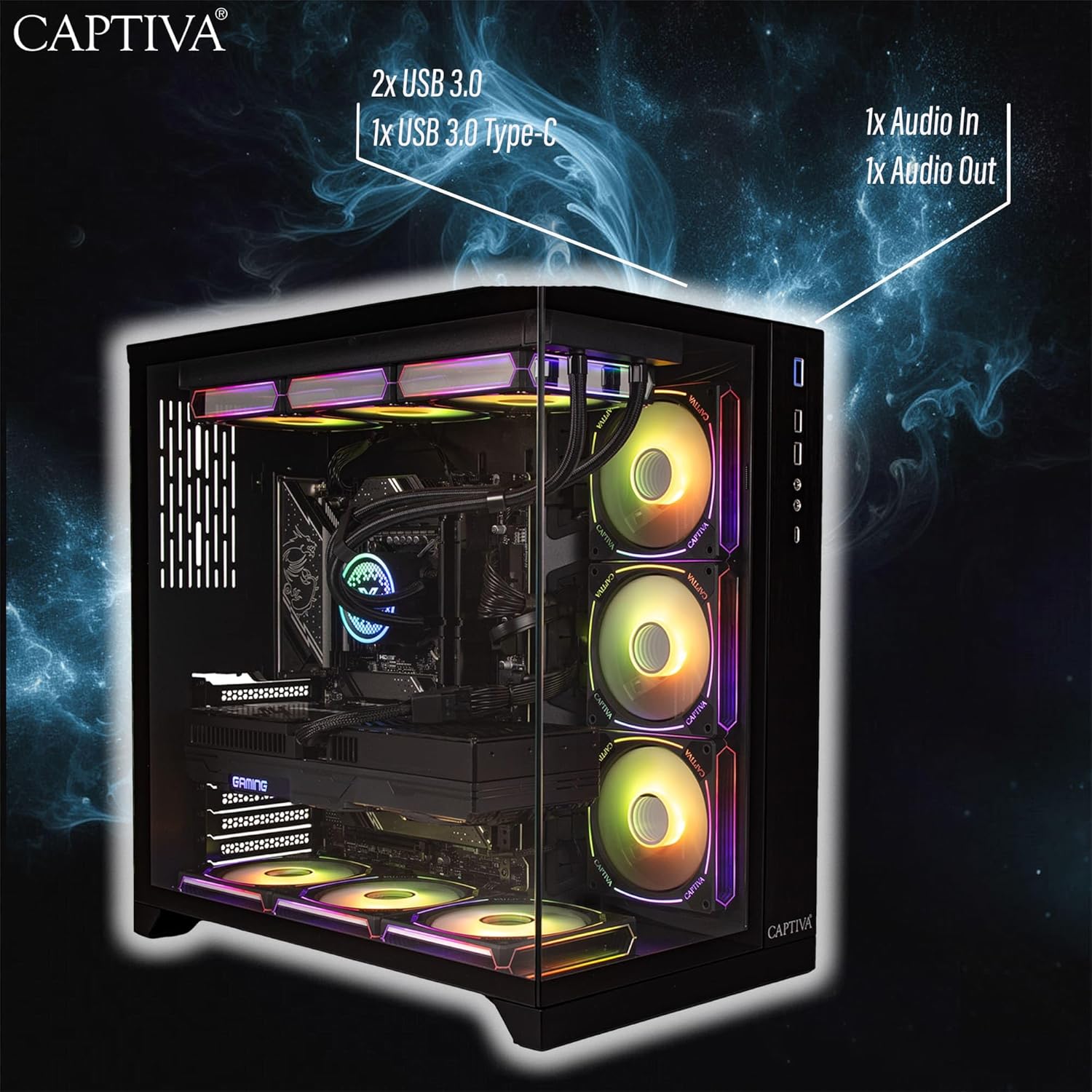 Gaming PC & Laptops - Captiva PC Highend Gaming R90-472 | AMD Ryzen 9 9950X | 64GB DDR5 RAM | NVIDIA GeForce RTX 5070 Ti 16GB | 2TB SSD | Windows 11 Home – Bild 6
