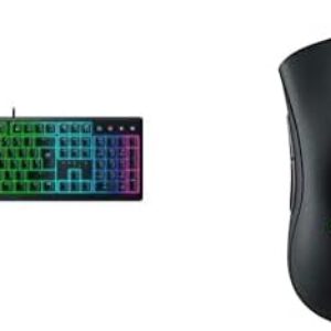 Gaming Tastatur & Maus – Razer Ornata V3 + DeathAdder Essential (2021) Bundle – Flat Mecha Membrane Gaming Keyboard & Razer DeathAdder Wired Gaming Mouse with Optical Sensor with 6400 DPI, Black