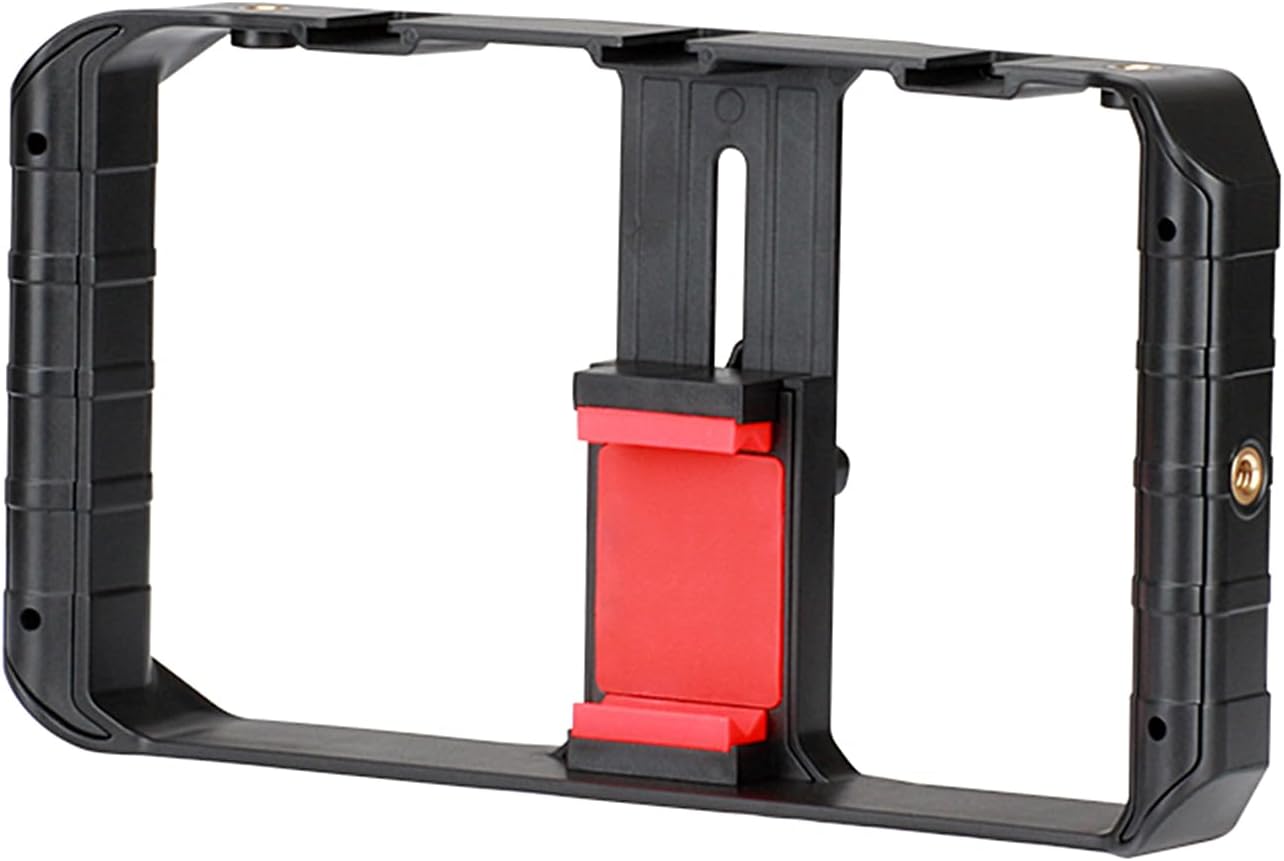 Streaming-Equipment - Professional Portable Smartphone Video Rig Stabilizer with 3 Hot Shoe Mounts Film Making Vlogging Ideal Macro Photography Phone Live Streaming Material Plastic – Bild 3