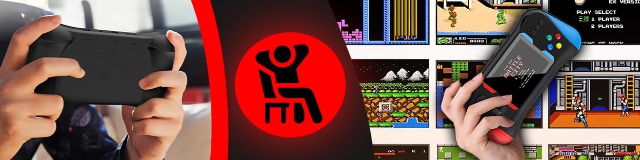 Gaming Consoles & Controllers - Retoo Handheld Game Console for Two Players with 500 Classic Games, 3.5 Inch LCD Screen, Retro Video Game Console Player for Children Toy, Retro Game Console, 1200 mAh Battery – Bild 2