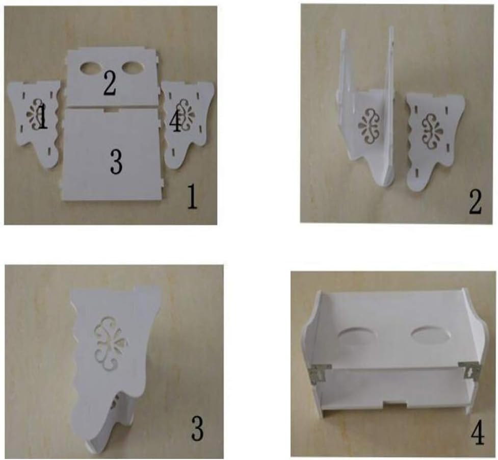 Streaming-Equipment - White Floating TV Shelf, Triple Layer Wall Mounted WiFi Router Stand, Set-Top Box Streaming Media Equipment Case – Bild 5