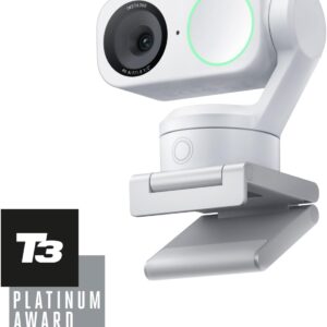 Webcam – Insta360 Link 2 Standard Bundle Polar White – 4K Webcam for PC/Mac, 1/2 Inch Sensor, AI Tracking, HDR, Microphone with AI Noise Cancellation, Gesture Control for Streaming, Video Calls, Gaming