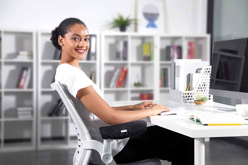 Gaming Chairs - Aloudy Ergonomic Memory Foam Armrest Pads for Office Chairs, Comfortable Armrest Covers for Gaming Chairs to Relieve Pressure from Elbows and Forearms (Set of 2) – Bild 5