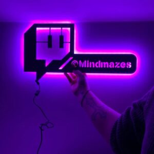 Streaming-Equipment – soulglass Custom Twitch Username Neon Sign Gamer Tag LED Neon Sign Personalised Gift for Gamer Twitch Sign Game Room Decor Gaming Wall Decor Light