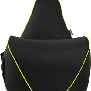 Gaming Chairs – BuBiBag Gaming Bean Bag for Gaming with Connection for Charging & Bags, Holder, Game Chair for Children and Adults, Beanbag Indoor and Outdoor – Flash Bag (Anthracite/Neon Yellow)