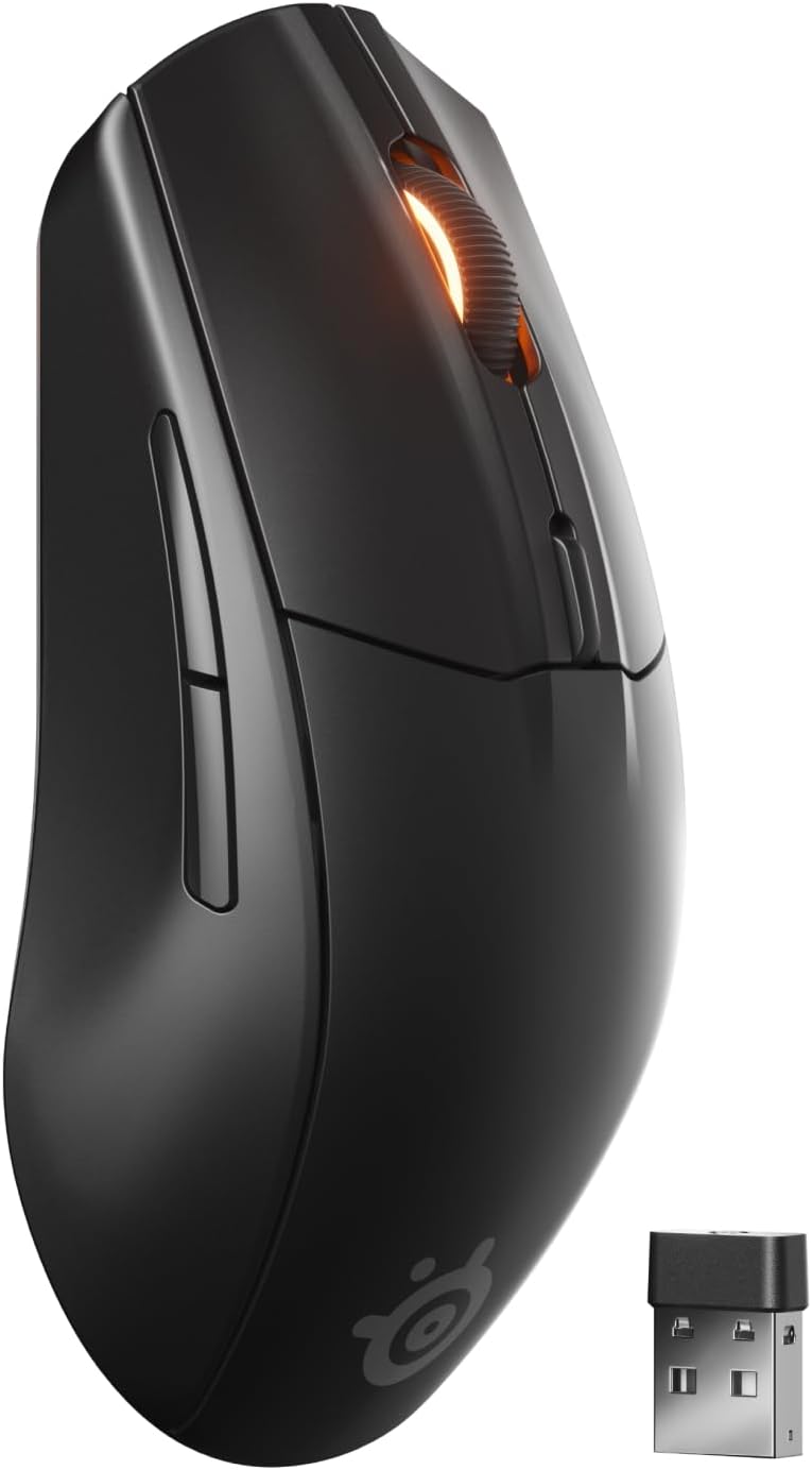 Gaming Tastatur & Maus - SteelSeries Rival 3 Wireless Gen 2 Gaming Mouse - 2.4GHz and Bluetooth - 18,000 DPI TrueMove Air Optical Sensor - 60 Million Clicks Guaranteed - Ultralight - PTFE Gliding Feet - Black