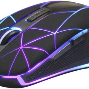 Gaming Tastatur & Maus – Rii Wireless Mouse, 2.4G Wireless Mouse, PC Mouse, Laptop Mouse, Wireless Optical Mouse with USB Nano Receiver, 7 LED Illuminated Mouse for Windows/Mac/Linux, Office Home, Black
