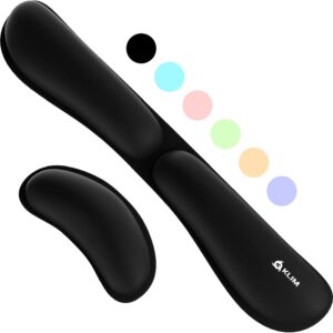 Gaming Tastatur & Maus – KLIM Wrist Rest – Wrist Rest Set for Keyboard and Mouse – Gel Memory Foam – Ergonomic Palm Rest for Keyboard and Mouse Pad – for Gaming and Office – Pain Free Wrists – Black