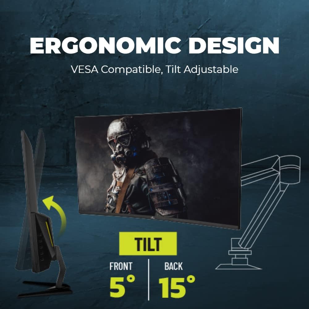 Gaming PC & Gaming Monitors - YEYIAN Sigurd - 23.8 Inch Curved Gaming Monitor Full HD 200Hz, 1ms, AMD FreeSync & NVIDIA G-Sync Compatible, 96% sRGB, HDMI/DisplayPort, Integrated Speaker, VESA, Black – Bild 5