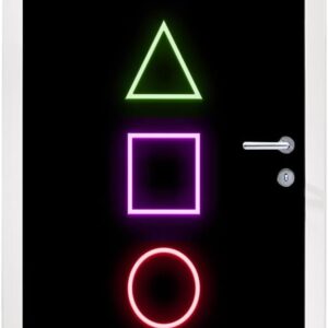 Gaming Consoles & Controllers – MuchoWow© Door Wallpaper Self-Adhesive Door Poster Garden Door Wallpaper Gaming Room Games Console Neon 85 x 205 cm