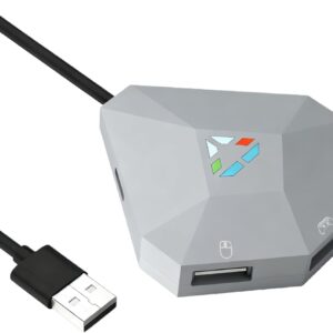 Gaming Consoles & Controllers – Keyboard and Mouse Adapter for PS4/PS3/Xbox One/Xbox 360/NS Switch, Adapter Mouse Keyboard Compatible with Controller PS4/PS3/Switch/XBOX, Plug and Play Converter Gaming Keyboard Mouse Converter (Grey