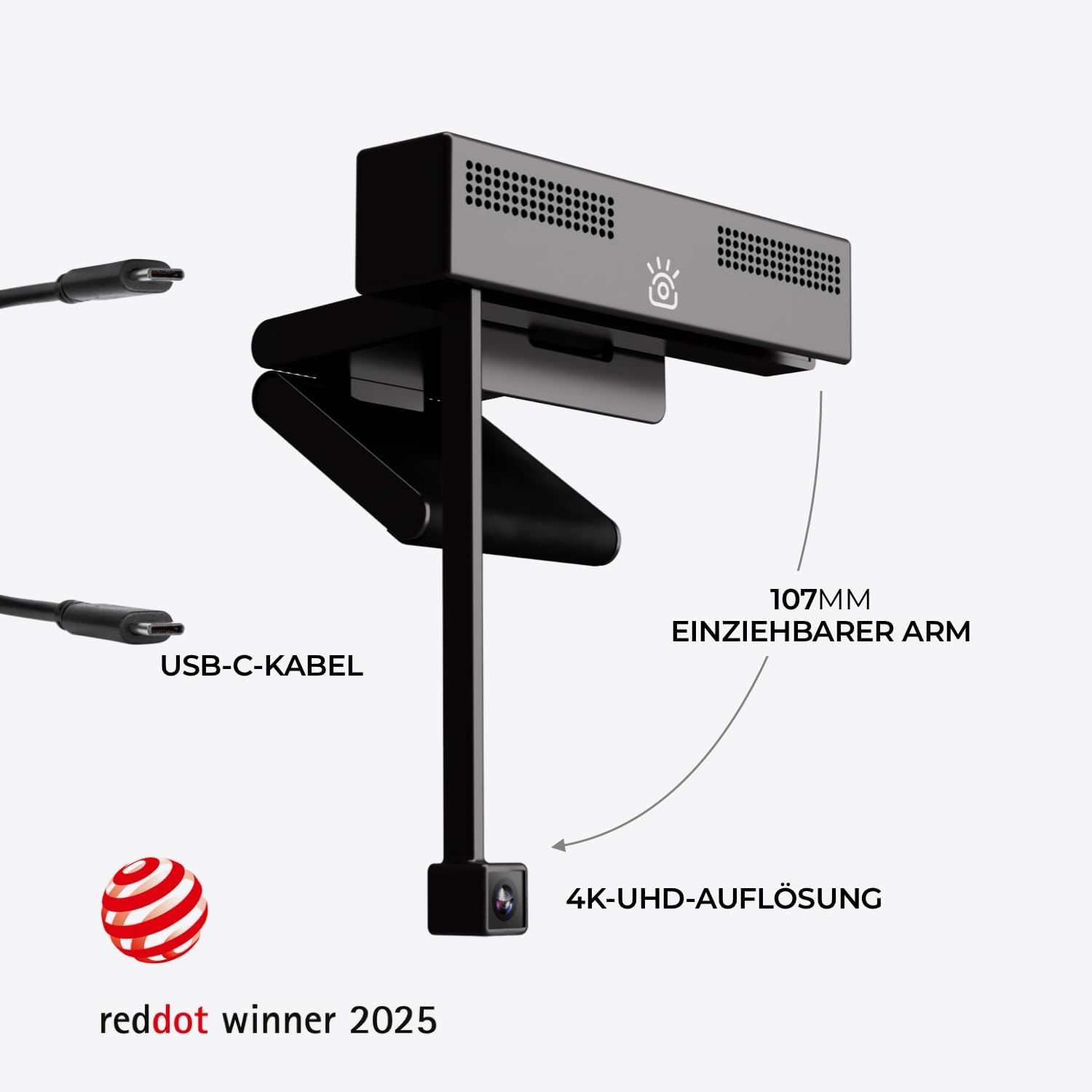 Webcam - Pro 4K HD Webcam mit Mikrofon und Sichtschutzklappe, Augenkontakt-Webcam, Plug&Play mit automatischer Lichtkorrektur, Laptop-PC-Kamera für Video-Streaming, Konferenzen – Bild 8