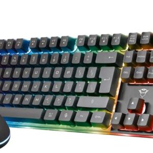 Gaming Tastatur & Maus – Trust Gaming GXT Azor Gaming Keyboard and Mouse QWERTY + Nederlandse Toetsenbord – Black 23289