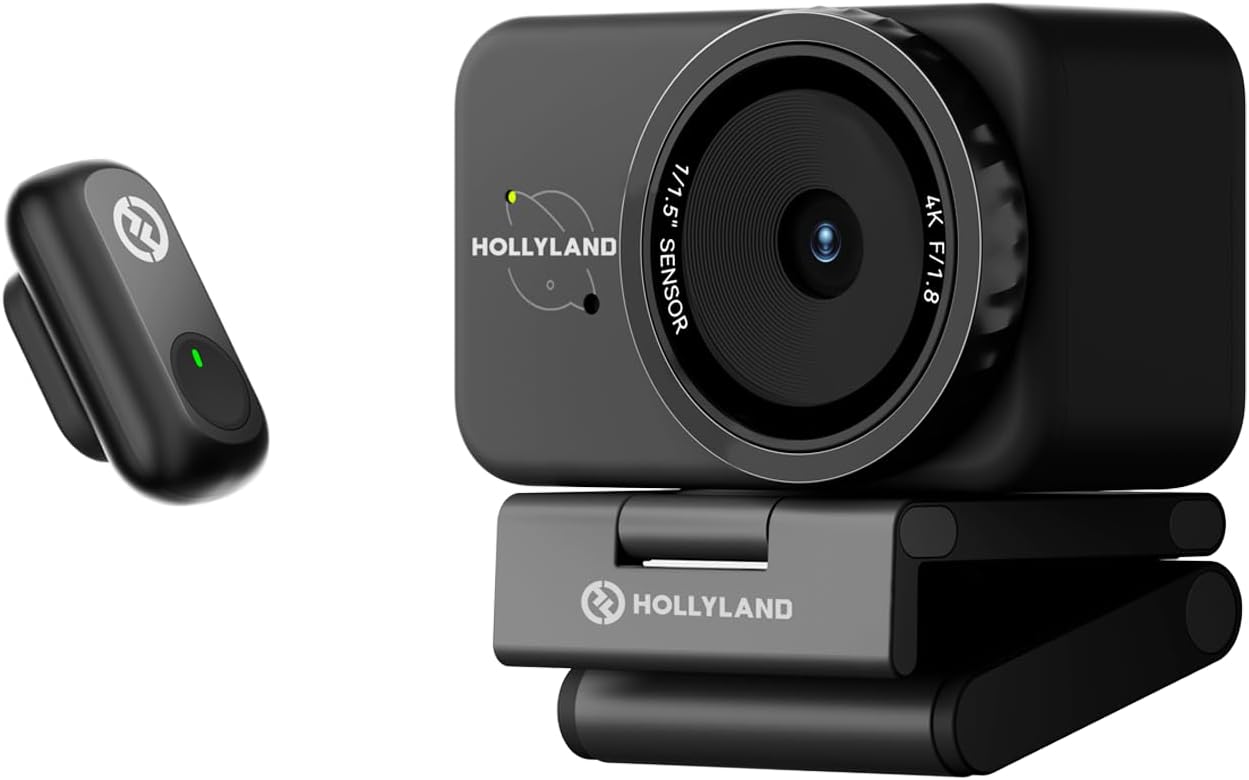Webcam - Hollyland Lyra Webcam: UHD 4K Webcam for PC & Mac, 1/1.5 Inch Sensor, Autoframing, PDAF, HDR - Ideal for Live Streaming, Video Calls & Gaming - Compatible with Zoom, Teams, Twitch (including Lark A1