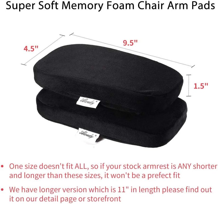 Gaming Chairs - Aloudy Ergonomic Memory Foam Armrest Pads for Office Chairs, Comfortable Armrest Covers for Gaming Chairs to Relieve Pressure from Elbows and Forearms (Set of 2) – Bild 2