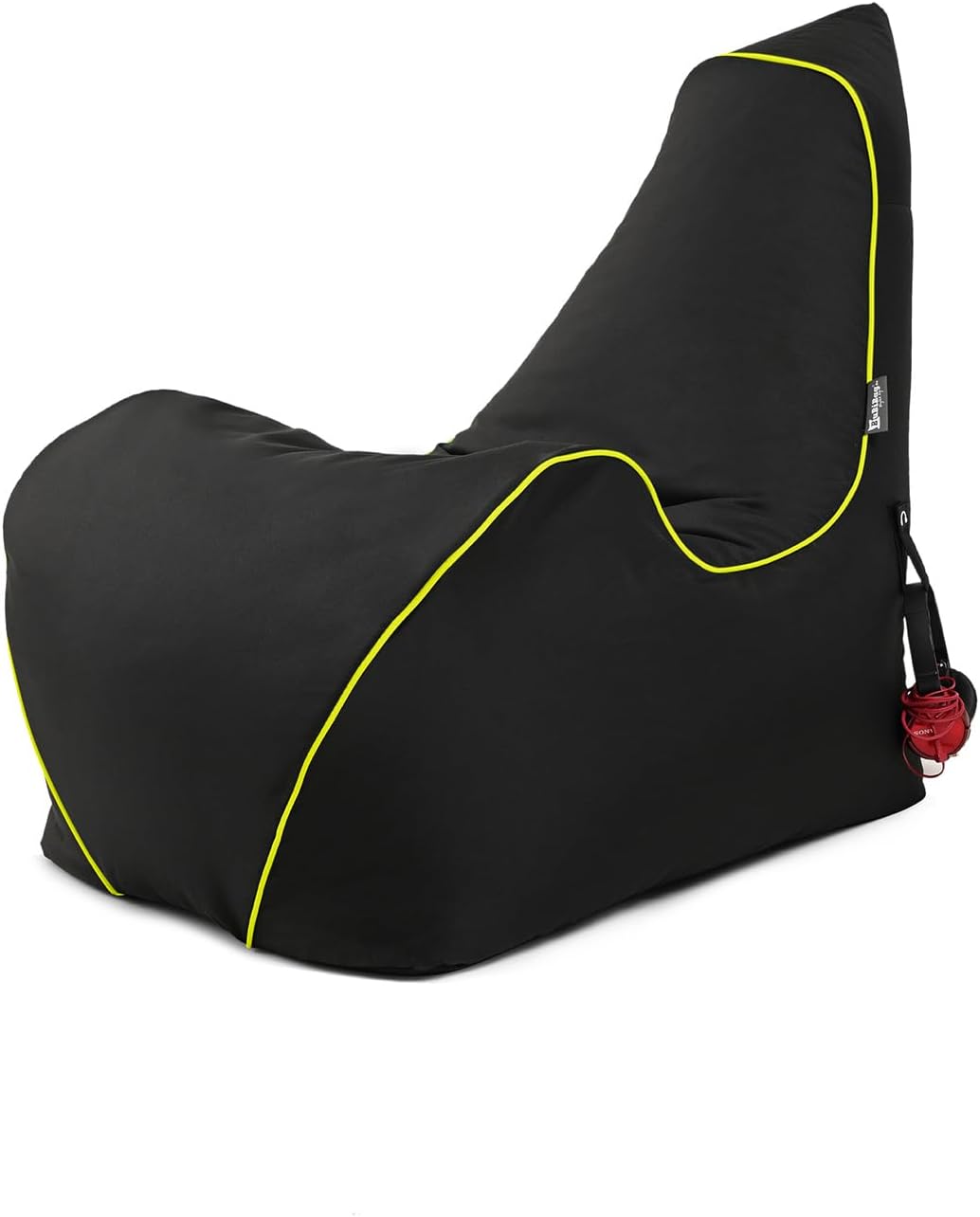 Gaming Chairs - BuBiBag Gaming Bean Bag for Gaming with Connection for Charging & Bags, Holder, Game Chair for Children and Adults, Beanbag Indoor and Outdoor - Flash Bag (Anthracite/Neon Yellow) – Bild 3