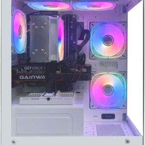Gaming PC & Laptops – Ryzen 7 5700X Gaming PC (8 Cores 16 Threads, up to 4.6 GHz) Desktop Computer Tower RTX 4060 8GB | 32GB RAM | 1TB NVMe SSD | WLAN | Win 11 | Prebuilt Gamer PC (White)