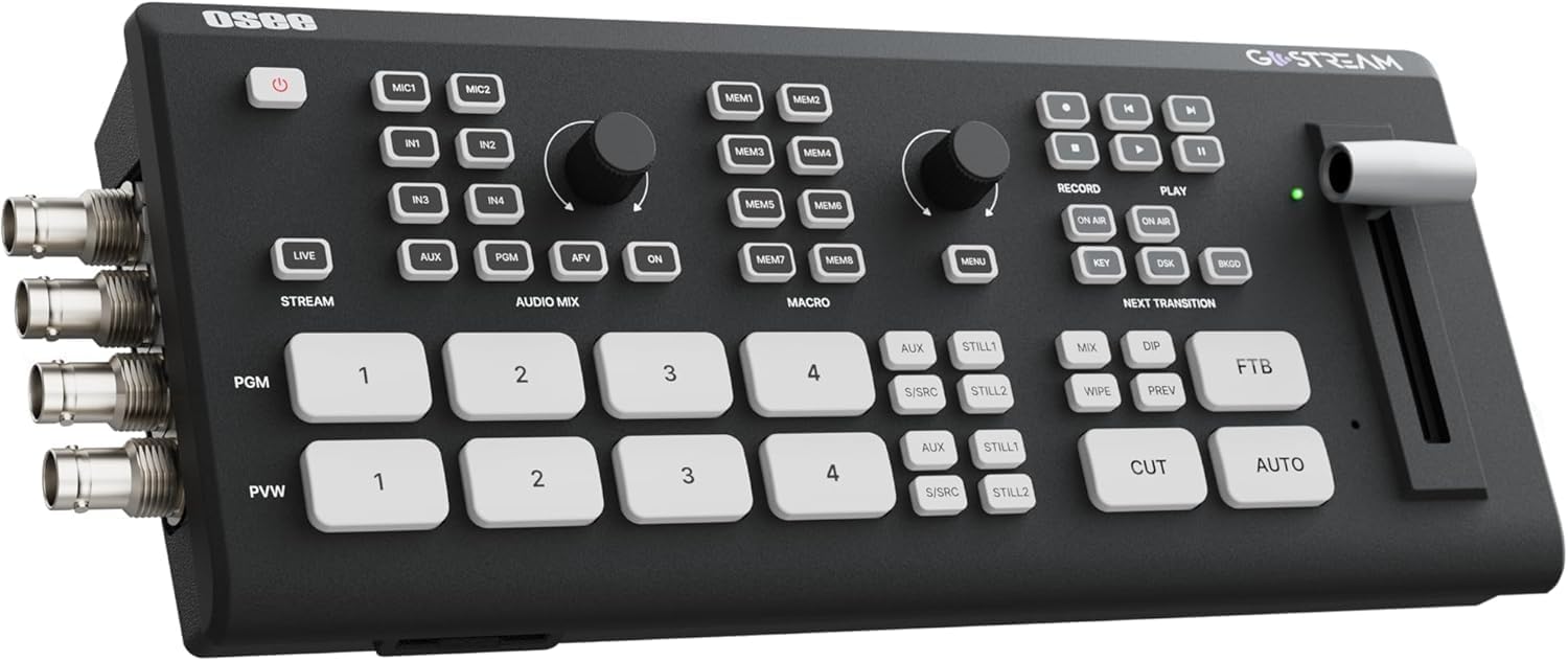 Streaming-Equipment - Osee GoStream Duet SDI and HDMI Video Mixer Switcher Live Streaming Mixer Switch for Multiple Cameras with SD Recording and NDI HX Support