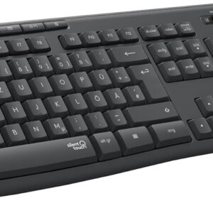 Gaming Tastatur & Maus – Logitech MK295 Wireless Keyboard Mouse Set with Silent Touch Technology, Shortcut Buttons, Optical Guide, Nano USB Receiver, Delay Free Wireless Connection, QWERTZ Layout -Black