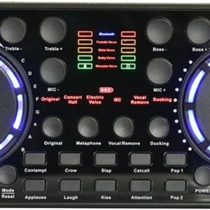 Streaming-Equipment – Soundkarte, Live-Streaming, Bluetooth-kompatibel, Audio-Mixer, Musikaufnahme, Zubehör, Mikrofon, Sprachsteuerung, Rauschunterdrückung