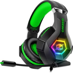 Gaming Consoles & Controllers – Ozeino Wired Gaming Headset with Microphone 3D Surround Sound Noise Cancelling RGB Light