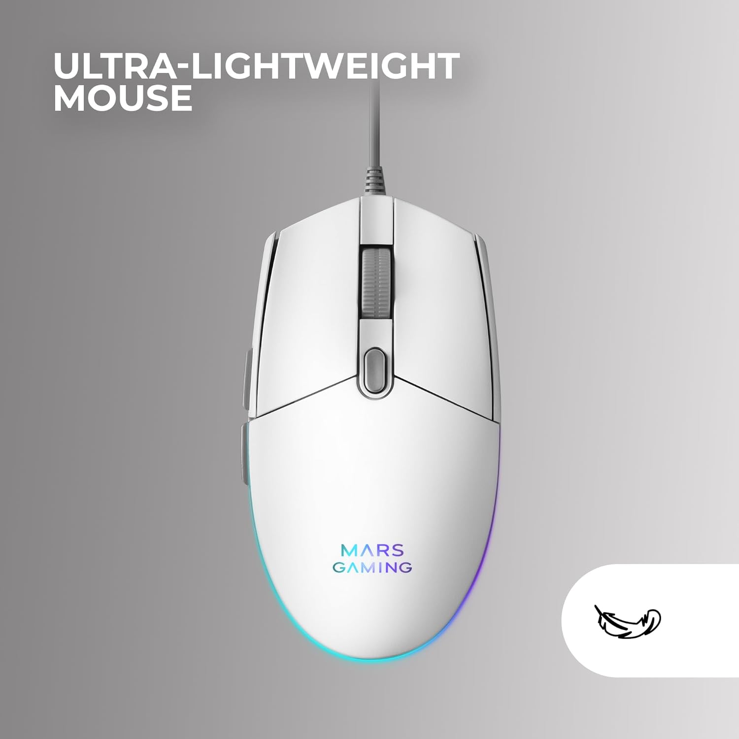 Gaming Tastatur & Maus - Mars Gaming MCP-RGB3 Gaming Pack Keyboard Fixed RGB + Gaming Mouse RGB Flow 3200 DPI + Over-Ear RGB Headphones + XXL Mat, White, Spanish Language – Bild 3