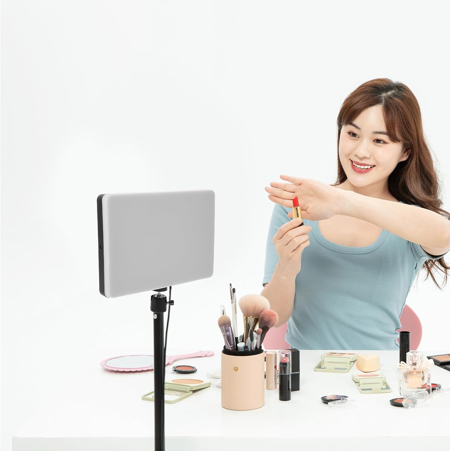 Streaming-Equipment - Vaguelly LED Panel Leuchte 11 Zoll mit Dimmbarer Fotostudiobeleuchtung Tragbar USB 5V2A für Live Streaming und Videoaufnahmen – Bild 9