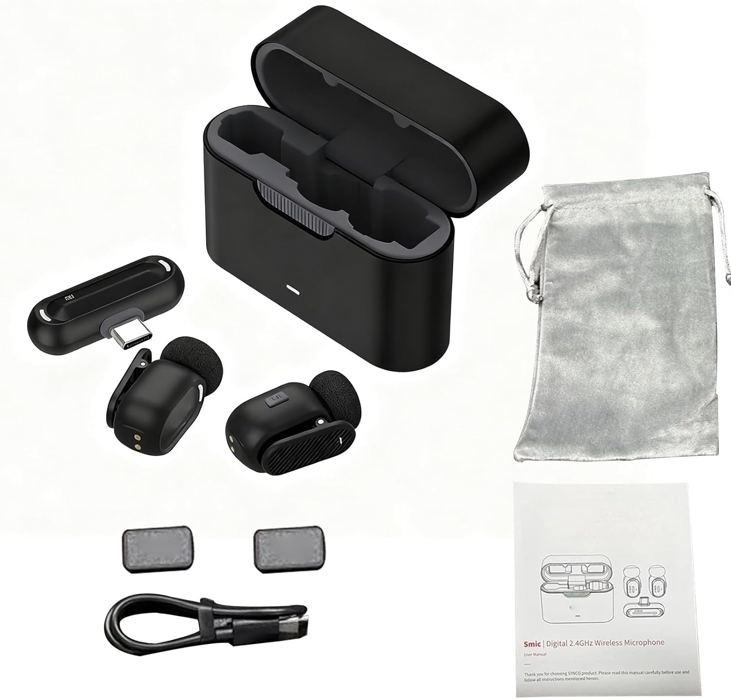 Streaming-Equipment - Gugxiom Kabelloses Lavalier-Mikrofon, Mikrofone, Ausrüstung, Ansteckmikrofon mit Rauschunterdrückung für Professionelle Aufnahmen – Studio-Sound – 12 Stunden Akkulaufzeit – Bild 7