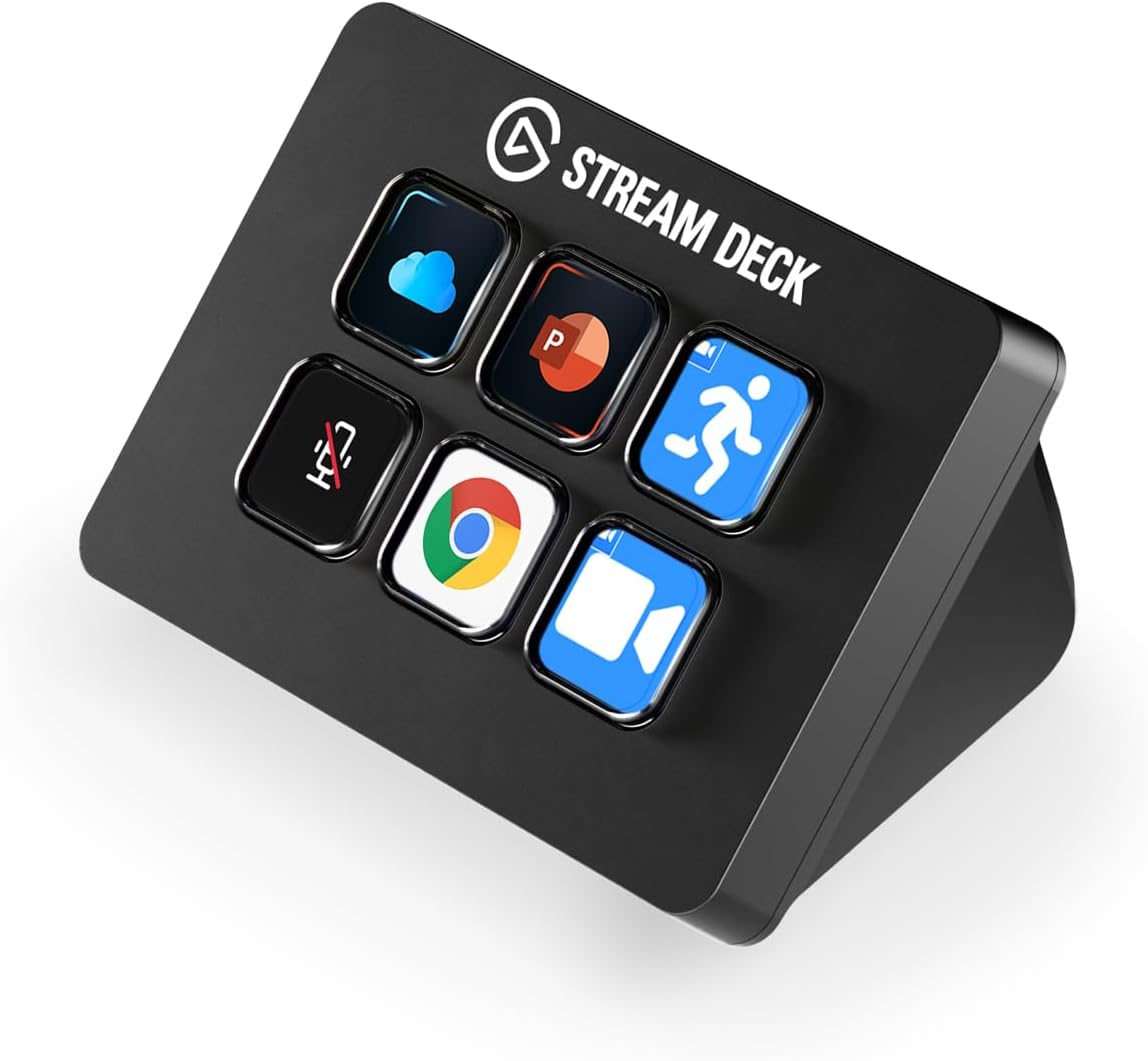 Streaming-Equipment - Elgato Stream Deck Mini - Compact Studio Controller, 6 Macro Keys, Triggering Action in Apps and Software such as OBS, Twitch, YouTube and Others for Mac and PC