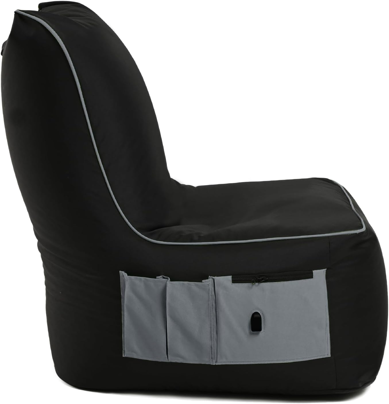 Gaming Chairs - BuBiBag Gaming Bean Bag for Gaming with Connection for Charging & Bags, Holder, Game Chair for Children and Adults, Beanbag Indoor and Outdoor - Dreambag (Anthracite)