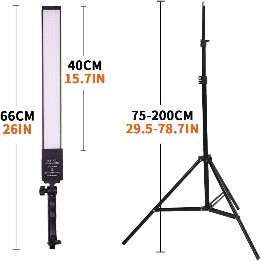 Streaming-Equipment - Dimmable Bi-Colour LED Video Light Set of 2 with Tripod Carry Bag Photography Light Set for Camera Video YouTube Product Photography Shooting, 376 LED Beads, 3200-5500K, CRI 96+ – Bild 4