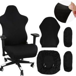 Gaming Chairs – Set of 4 Gaming Chair Covers, Gaming Chair Covers, Black, Stretchable, Removable, Washable with Armrests, Gaming Chair Covers for Computer Chair, Gaming Chair, Swivel Chair, Armchair