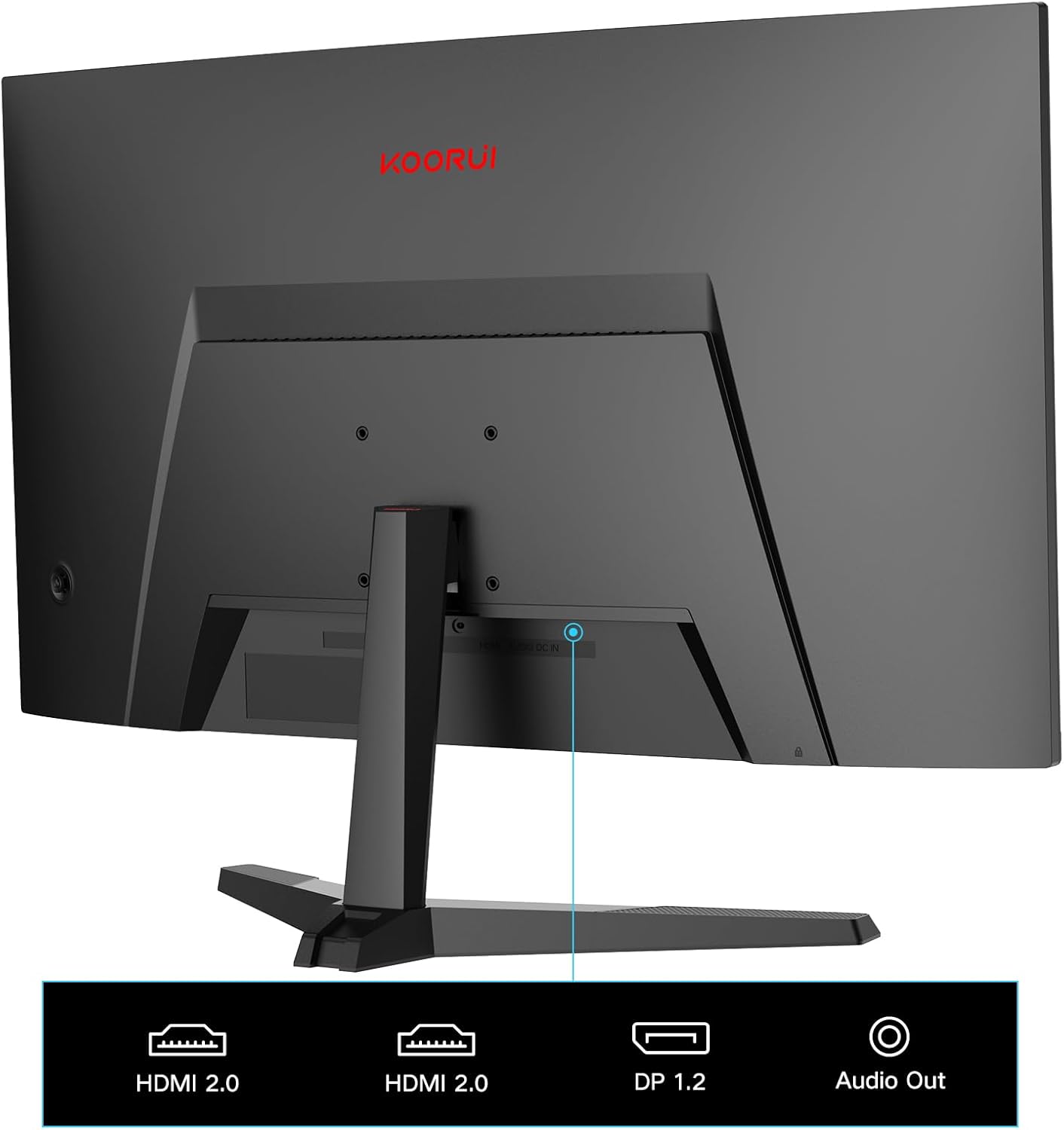 Gaming PC & Gaming Monitors - KOORUI 27 Inch Curved Gaming Monitor, 180Hz FHD PC Screen 1500R, Adaptive Sync DCI-P3 90%, VESA 100 x 100 mm HDMI 2.0/DP 1.2, Black 27E6CA – Bild 3