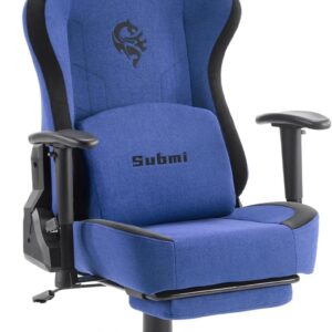 Gaming Chairs – Gaming Chair, Ergonomic PC Gaming Chair, Gamer Chair with Footrest, Fabric Gaming Chair Headrest & Lumbar Support, Computer Chair for Adults, Comfortable (Blue)