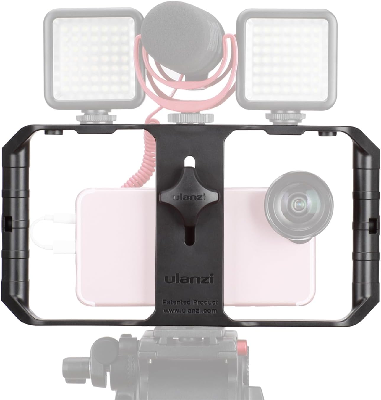 Streaming-Equipment - Professional Portable Smartphone Video Rig Stabilizer with 3 Hot Shoe Mounts Film Making Vlogging Ideal Macro Photography Phone Live Streaming Material Plastic – Bild 5